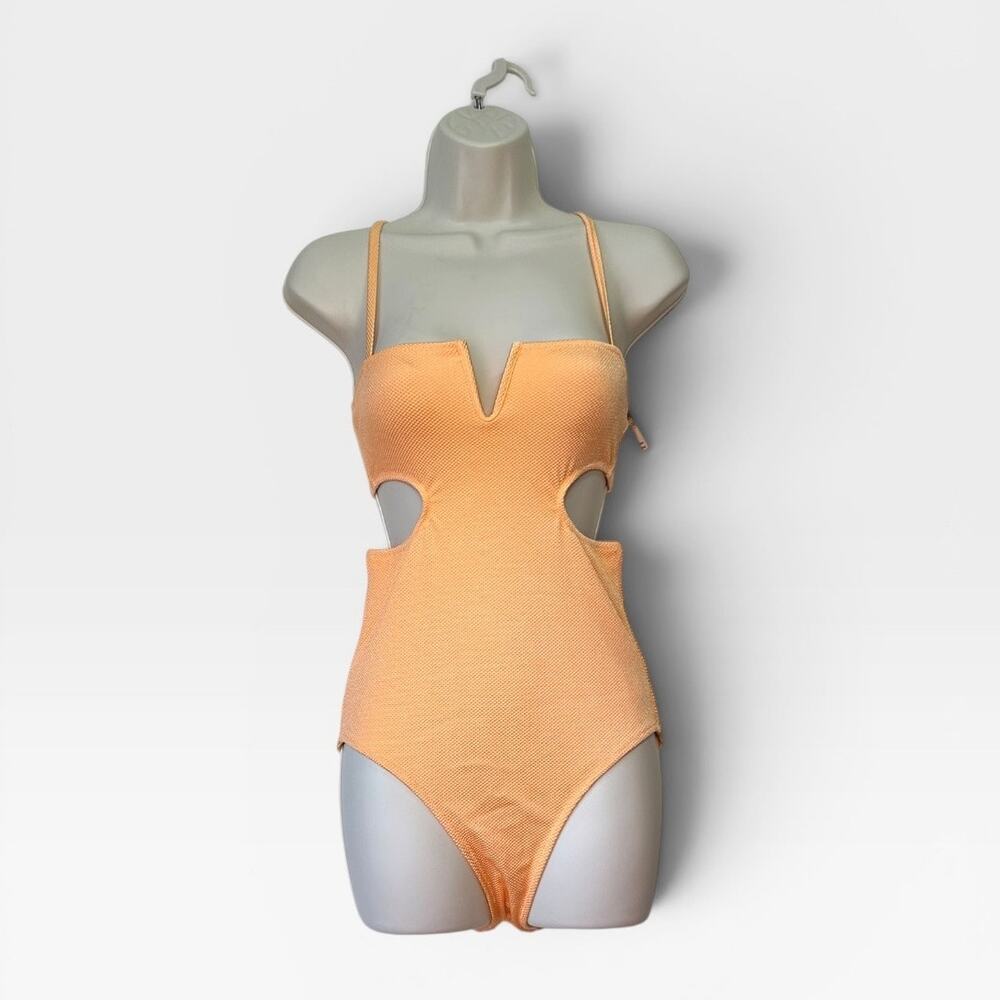 Aerie Women's Cut-Out One-Piece Swimsuit Size Small Light Orange NWT